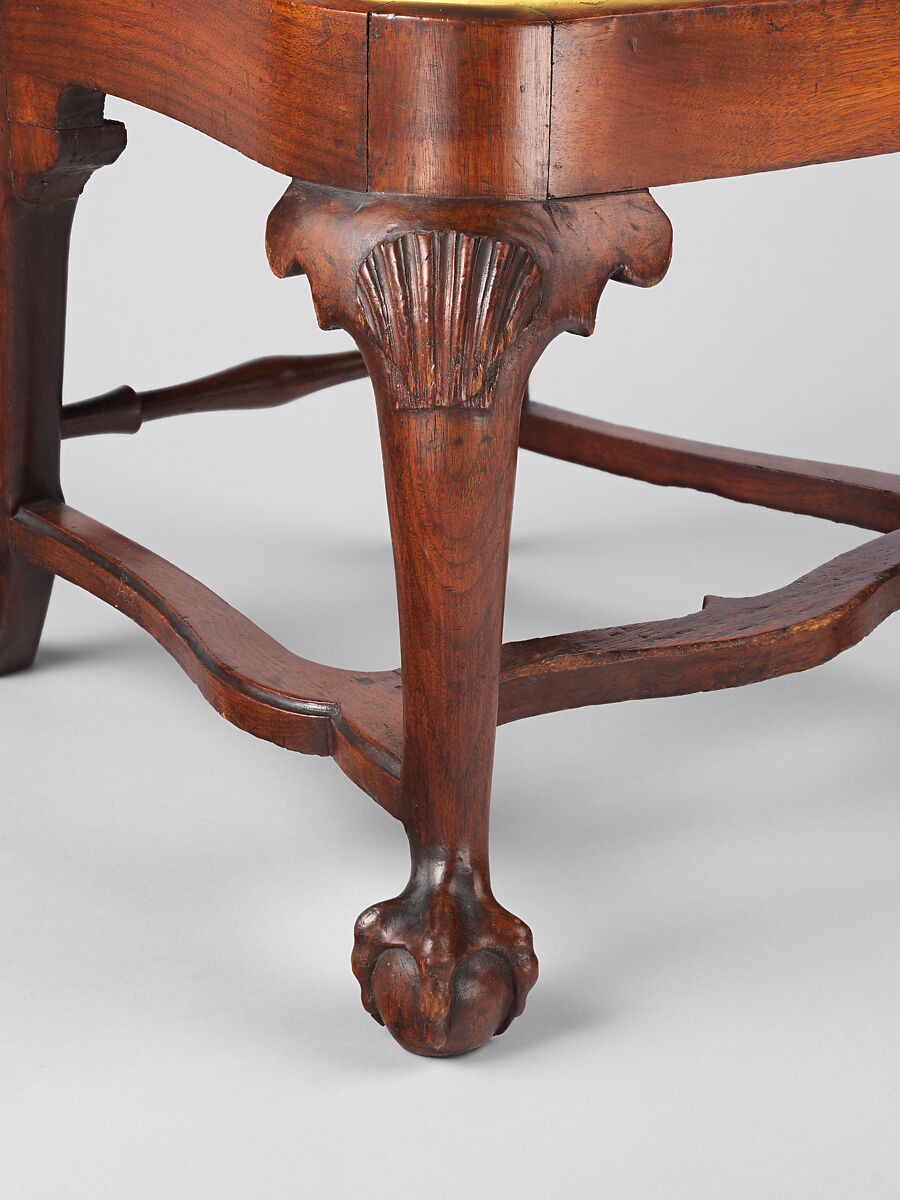 Side chair, Walnut, walnut veneer, maple, white pine; upholstery (modern), American