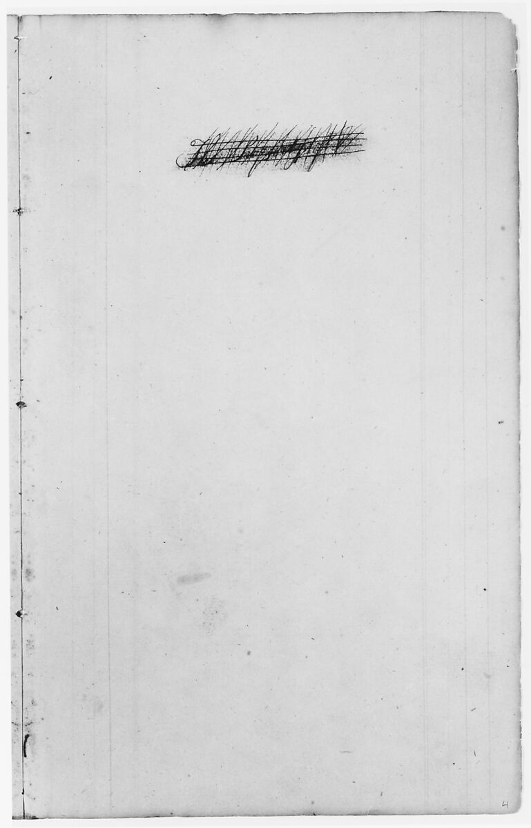 Brown Ink Inscription (Crossed Out) (from Sketchbook), John William Casilear (American, New York 1811–1893 Saratoga Springs, New York), Pen and ink on paper, American 