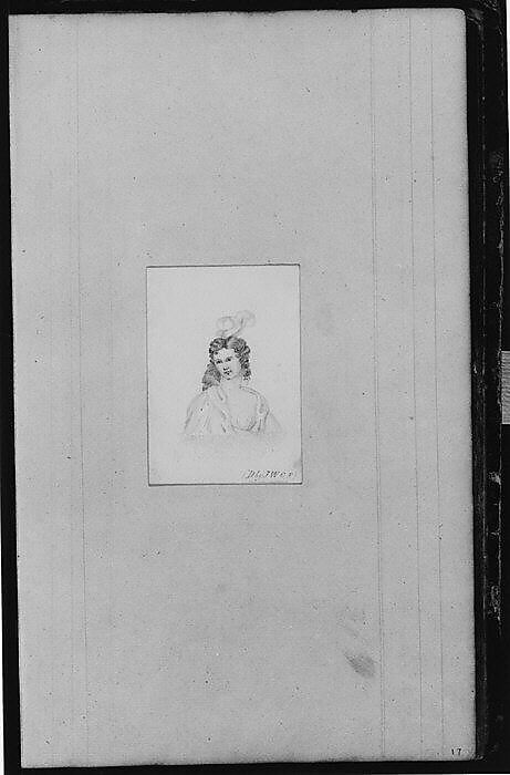 Bust of a Female (from Sketchbook), John William Casilear (American, New York 1811–1893 Saratoga Springs, New York), Graphite, pen, ink, and watercolor on paper, American 