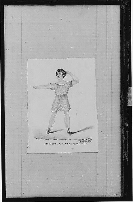 "Mr. E. Forest as Virgenus" (from Sketchbook), John William Casilear (American, New York 1811–1893 Saratoga Springs, New York), Graphite, pen, ink, and watercolor on paper, American 