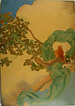 Girl on a Swing, Maxfield Parrish (American, Philadelphia, Pennsylvania 1870–1966 Plainfield, New Hampshire), Oil on paper, American
