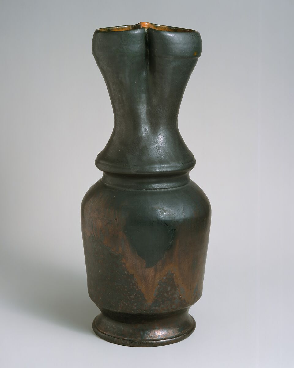 Vase, George E. Ohr (American, Biloxi, Mississippi 1857–1918  Biloxi, Mississippi), Glazed red earthenware, American 
