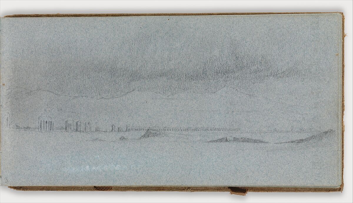 Sketchbook of Italian Landscape Subjects, Jervis McEntee (American, Rondout, New York 1828–1891 Rondout, New York), Drawings in watercolor, graphite, and white gouache on blue wove paper, bound in cloth-covered boards, American 