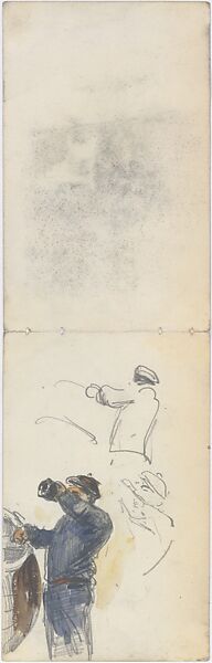 Sailor (from scrapbook), John Singer Sargent (American, Florence 1856–1925 London), Watercolor and graphite on off-white wove paper, American 