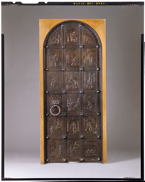 Door and key in original door frame, Samuel Yellin (American, born Russian Empire [now Ukraine], Mohyliv Podilskyi (Mogilev Podolsky) 1884–1940 New York City), Wrought iron and wood, American