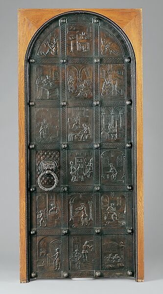 Door and key in original door frame, Samuel Yellin (American, born Russian Empire [now Ukraine], Mohyliv Podilskyi (Mogilev Podolsky) 1884–1940 New York City), Wrought iron and wood, American