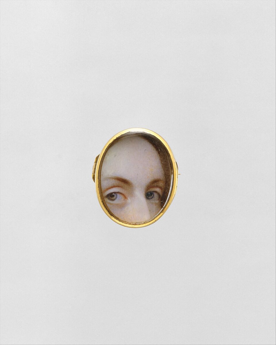 Lover's Eyes, Watercolor on ivory, American 