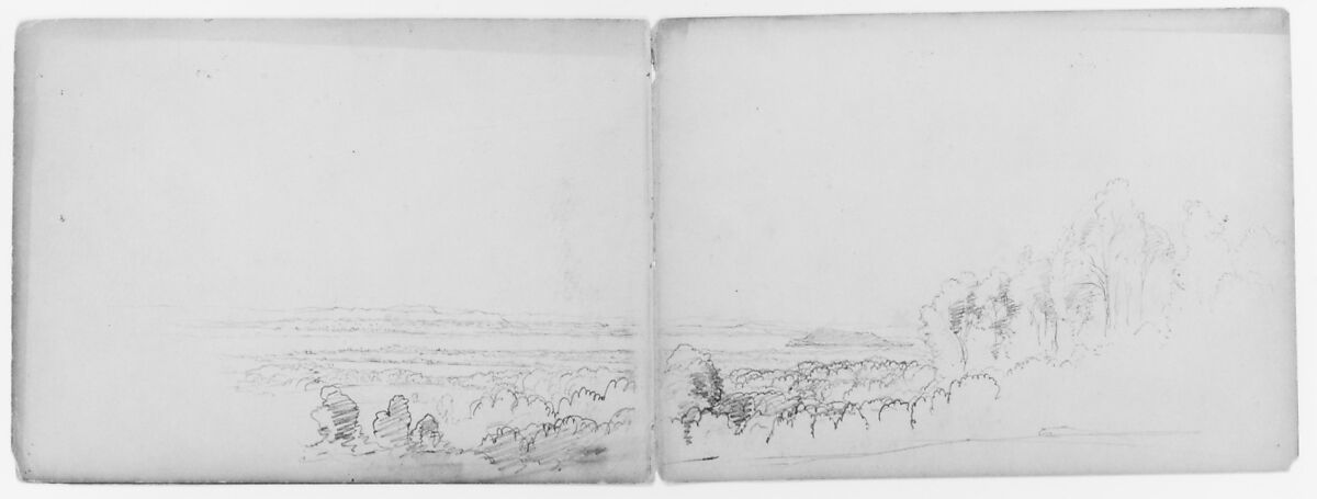 Sketchbook of White Mountains and Hudson River Subjects, David Johnson (American, New York 1827–1908 Walden, New York), Drawings in graphite on off-white wove paper, bound in cloth- and leather-covered boards, American