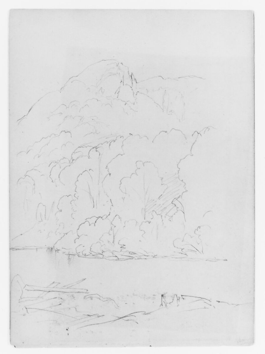 Sketchbook of White Mountains and Hudson River Subjects, David Johnson (American, New York 1827–1908 Walden, New York), Drawings in graphite on off-white wove paper, bound in cloth- and leather-covered boards, American 