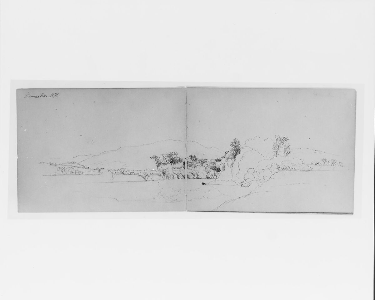Sketchbook of White Mountains and Hudson River Subjects, David Johnson (American, New York 1827–1908 Walden, New York), Drawings in graphite on off-white wove paper, bound in cloth- and leather-covered boards, American