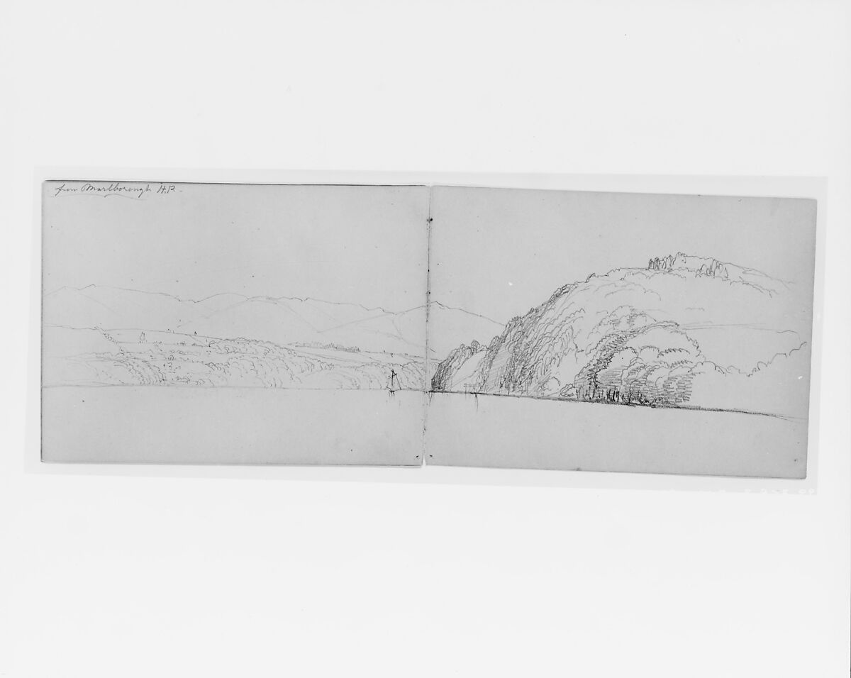 Sketchbook of White Mountains and Hudson River Subjects, David Johnson (American, New York 1827–1908 Walden, New York), Drawings in graphite on off-white wove paper, bound in cloth- and leather-covered boards, American