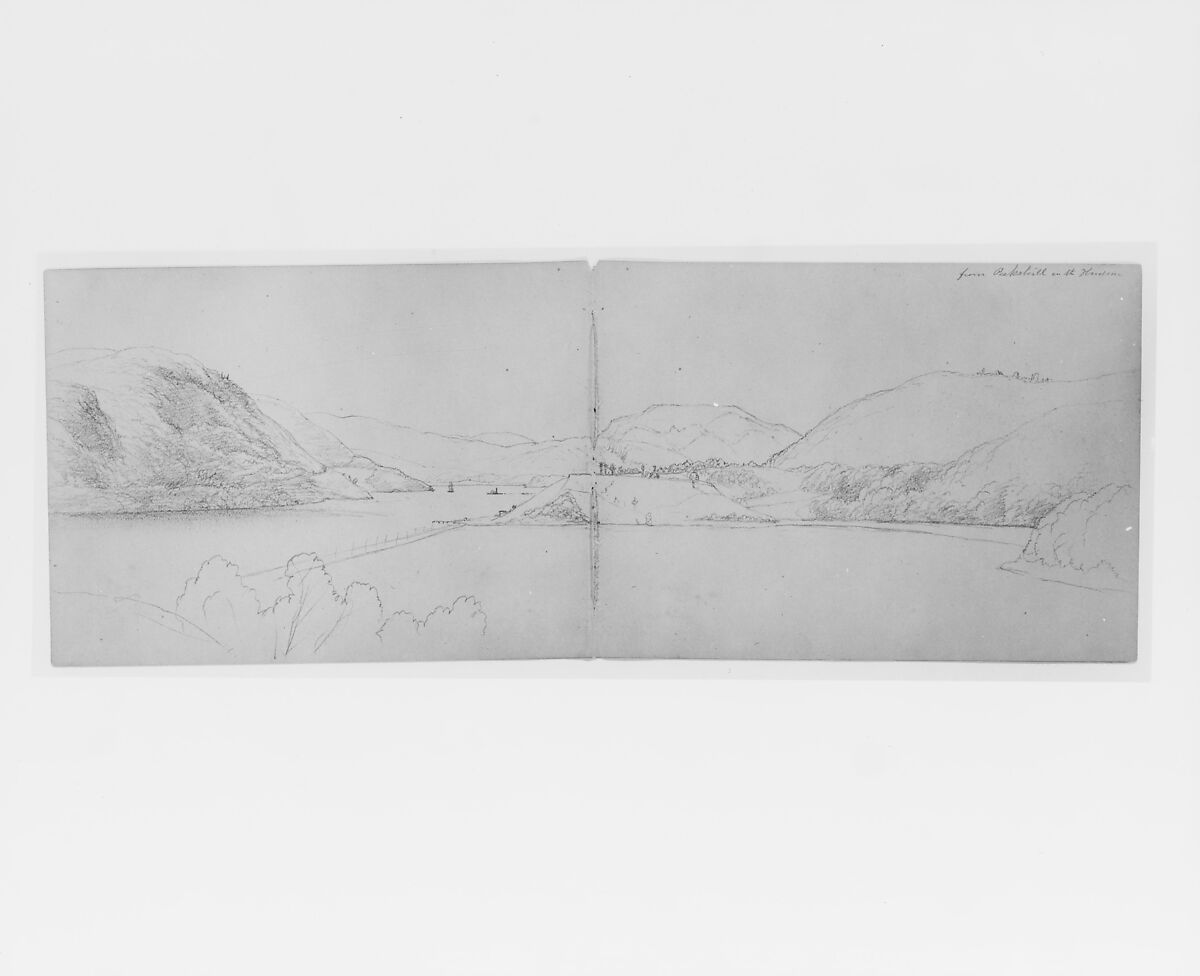 Sketchbook of White Mountains and Hudson River Subjects, David Johnson (American, New York 1827–1908 Walden, New York), Drawings in graphite on off-white wove paper, bound in cloth- and leather-covered boards, American