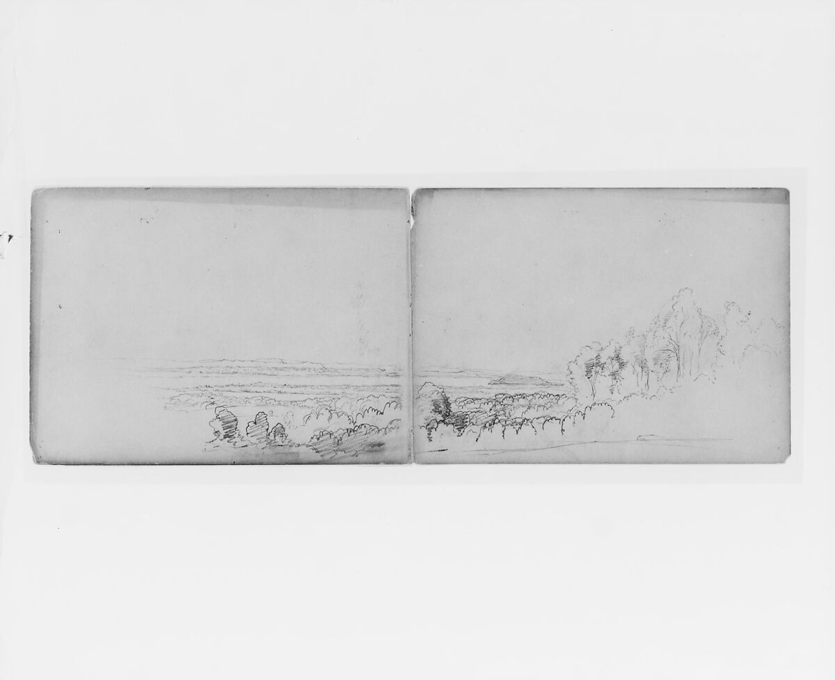 Sketchbook of White Mountains and Hudson River Subjects, David Johnson (American, New York 1827–1908 Walden, New York), Drawings in graphite on off-white wove paper, bound in cloth- and leather-covered boards, American