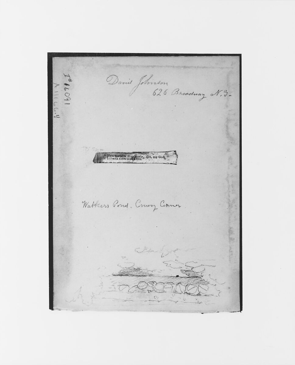 Sketchbook of White Mountains and Hudson River Subjects, David Johnson (American, New York 1827–1908 Walden, New York), Drawings in graphite on off-white wove paper, bound in cloth- and leather-covered boards, American