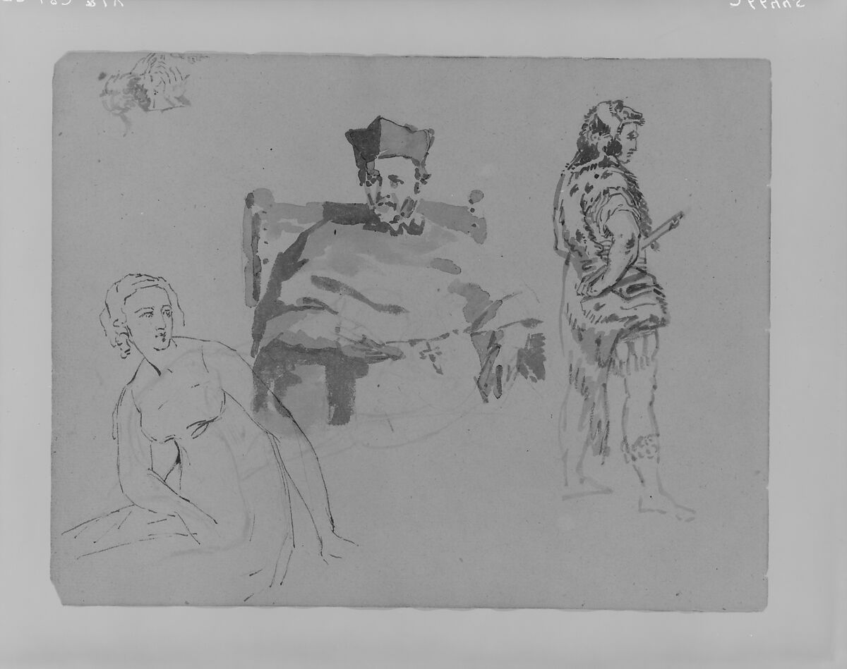 (From Sketchbook), Thomas Sully (American, Horncastle, Lincolnshire 1783–1872 Philadelphia, Pennsylvania), Ink, wash, on paper, American 