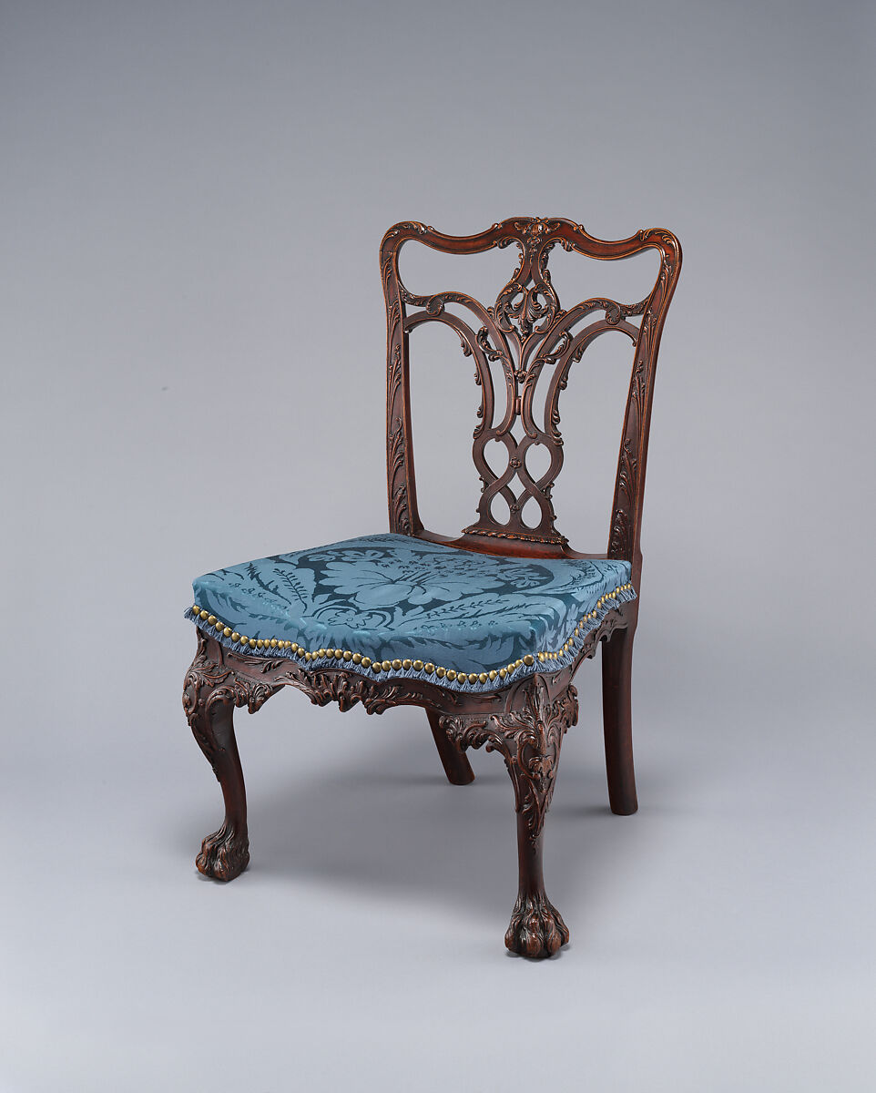 Side Chair, Attributed to Benjamin Randolph (American, 1737–1792), Mahogany, northern white cedar; upholstery (modern), American