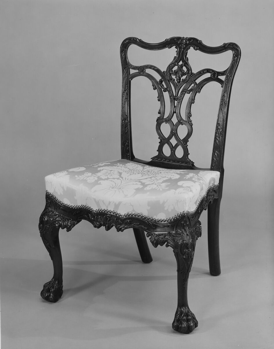 Side Chair, Attributed to Benjamin Randolph (American, 1737–1792), Mahogany, northern white cedar; upholstery (modern), American
