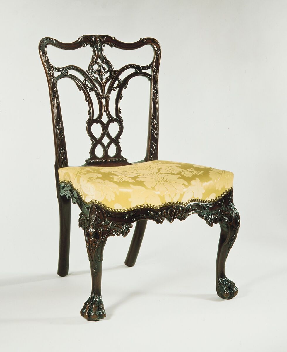 Side Chair, Attributed to Benjamin Randolph (American, 1737–1792), Mahogany, northern white cedar; upholstery (modern), American