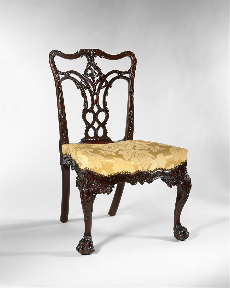 Side Chair, Attributed to Benjamin Randolph (American, 1737–1792), Mahogany, northern white cedar; upholstery (modern), American