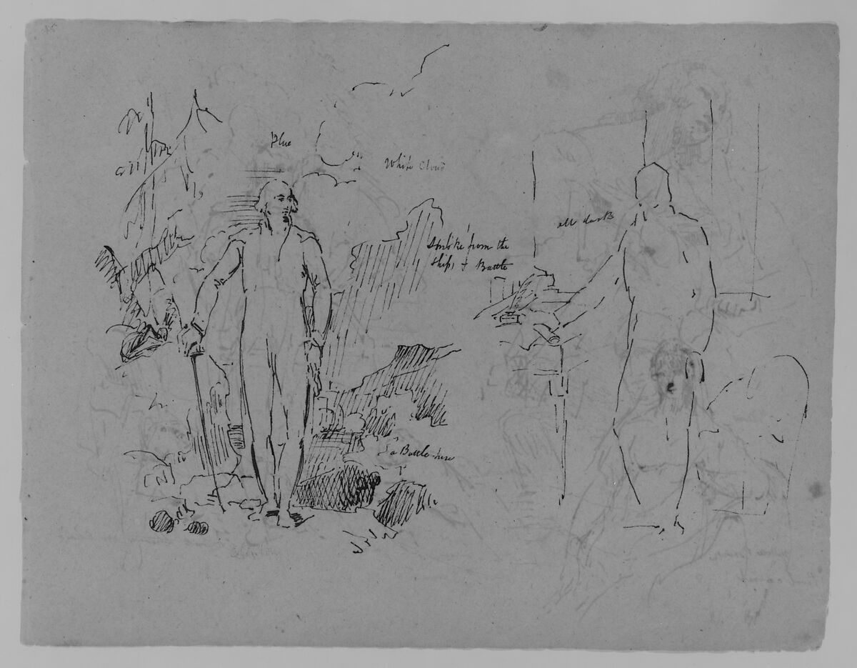 (From Sketchbook), Thomas Sully (American, Horncastle, Lincolnshire 1783–1872 Philadelphia, Pennsylvania), Ink, wash, on paper, American 