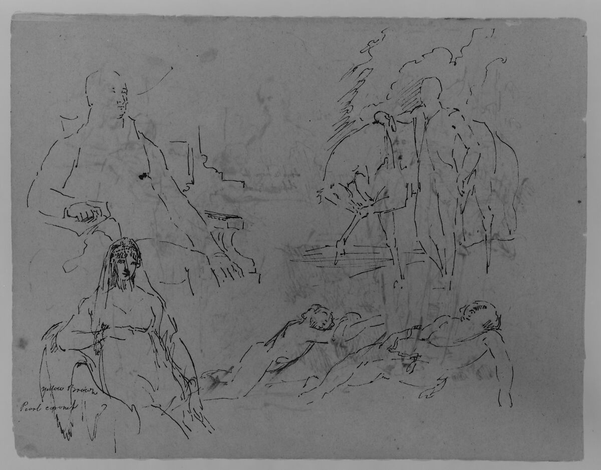 (From Sketchbook), Thomas Sully (American, Horncastle, Lincolnshire 1783–1872 Philadelphia, Pennsylvania), Ink, wash, on paper, American 