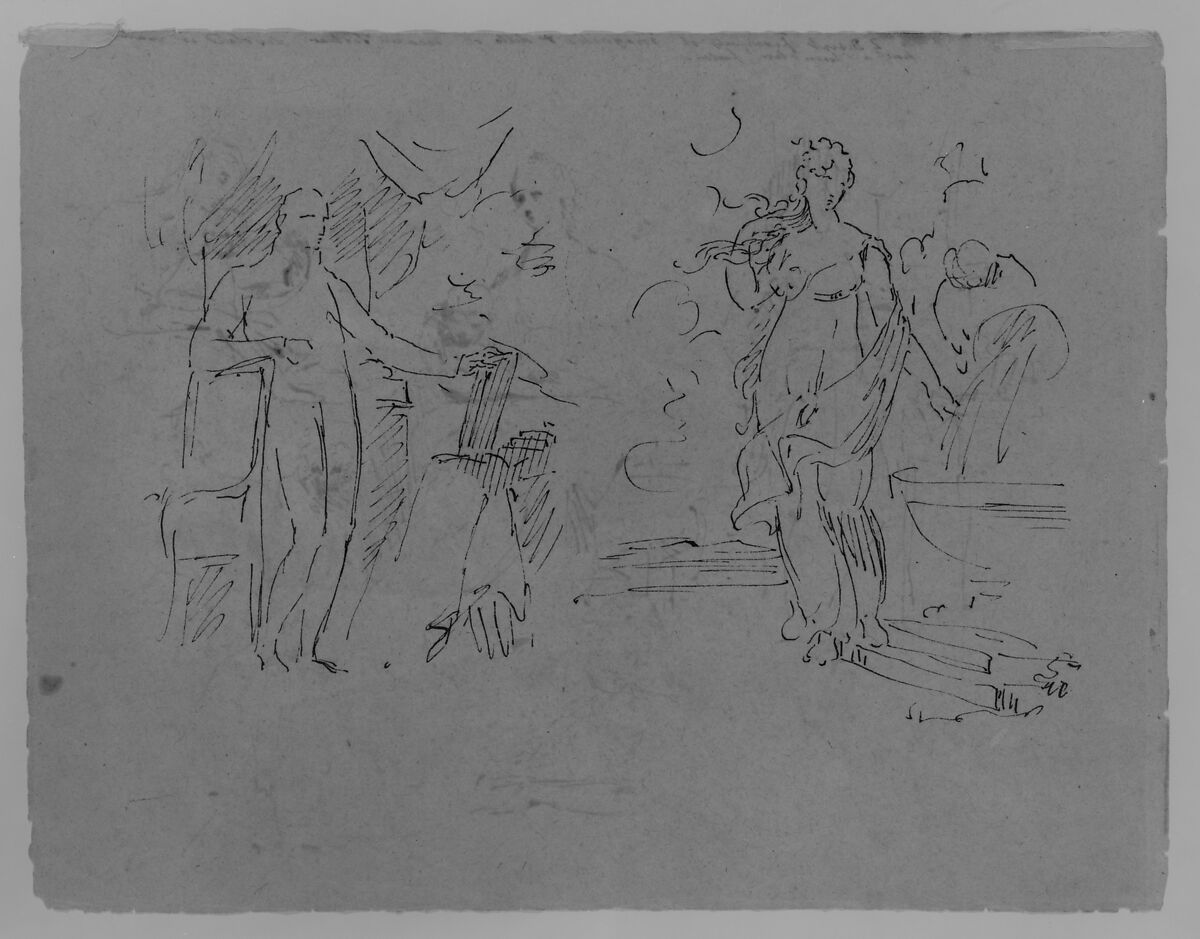 (From Sketchbook), Thomas Sully (American, Horncastle, Lincolnshire 1783–1872 Philadelphia, Pennsylvania), Ink, wash, on paper, American 