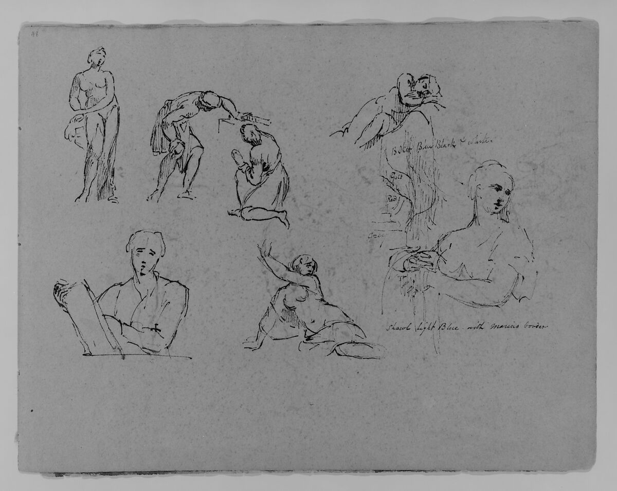 (From Sketchbook), Thomas Sully (American, Horncastle, Lincolnshire 1783–1872 Philadelphia, Pennsylvania), Ink, wash, on paper, American 