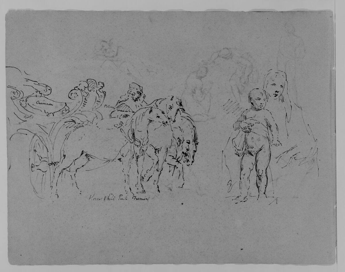 (From Sketchbook), Thomas Sully (American, Horncastle, Lincolnshire 1783–1872 Philadelphia, Pennsylvania), Ink, wash, on paper, American 