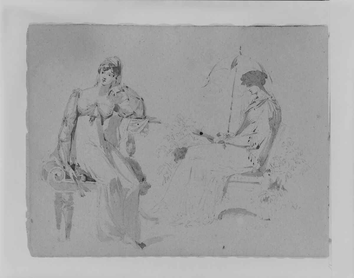 (From Sketchbook), Thomas Sully (American, Horncastle, Lincolnshire 1783–1872 Philadelphia, Pennsylvania), Ink, wash, on paper, American 