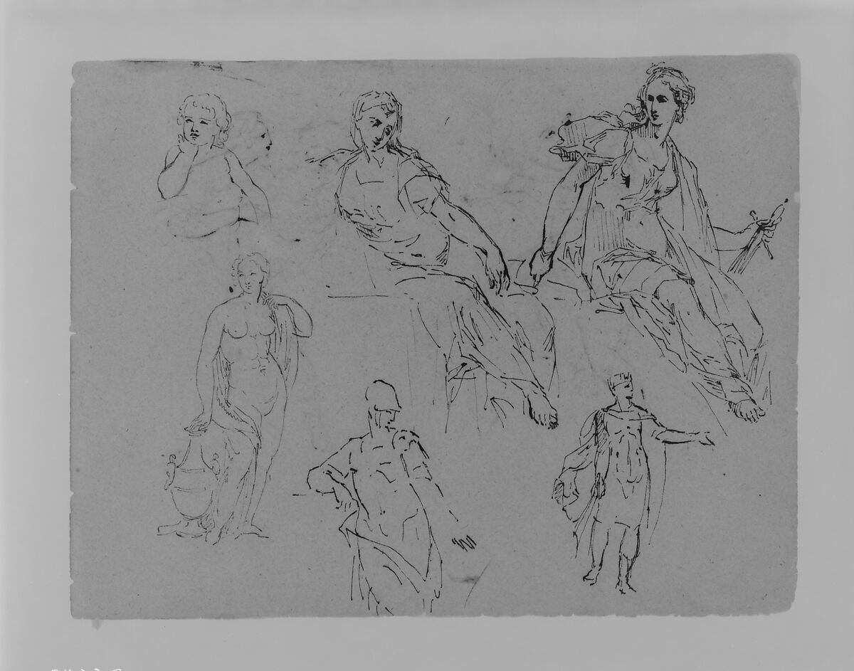 (From Sketchbook), Thomas Sully (American, Horncastle, Lincolnshire 1783–1872 Philadelphia, Pennsylvania), Ink, wash, on paper, American 