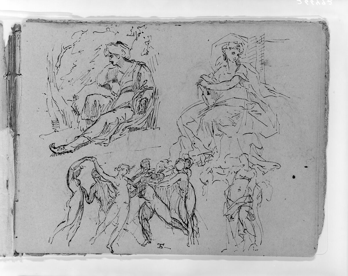 (From Sketchbook), Thomas Sully (American, Horncastle, Lincolnshire 1783–1872 Philadelphia, Pennsylvania), Ink, wash, on paper, American 