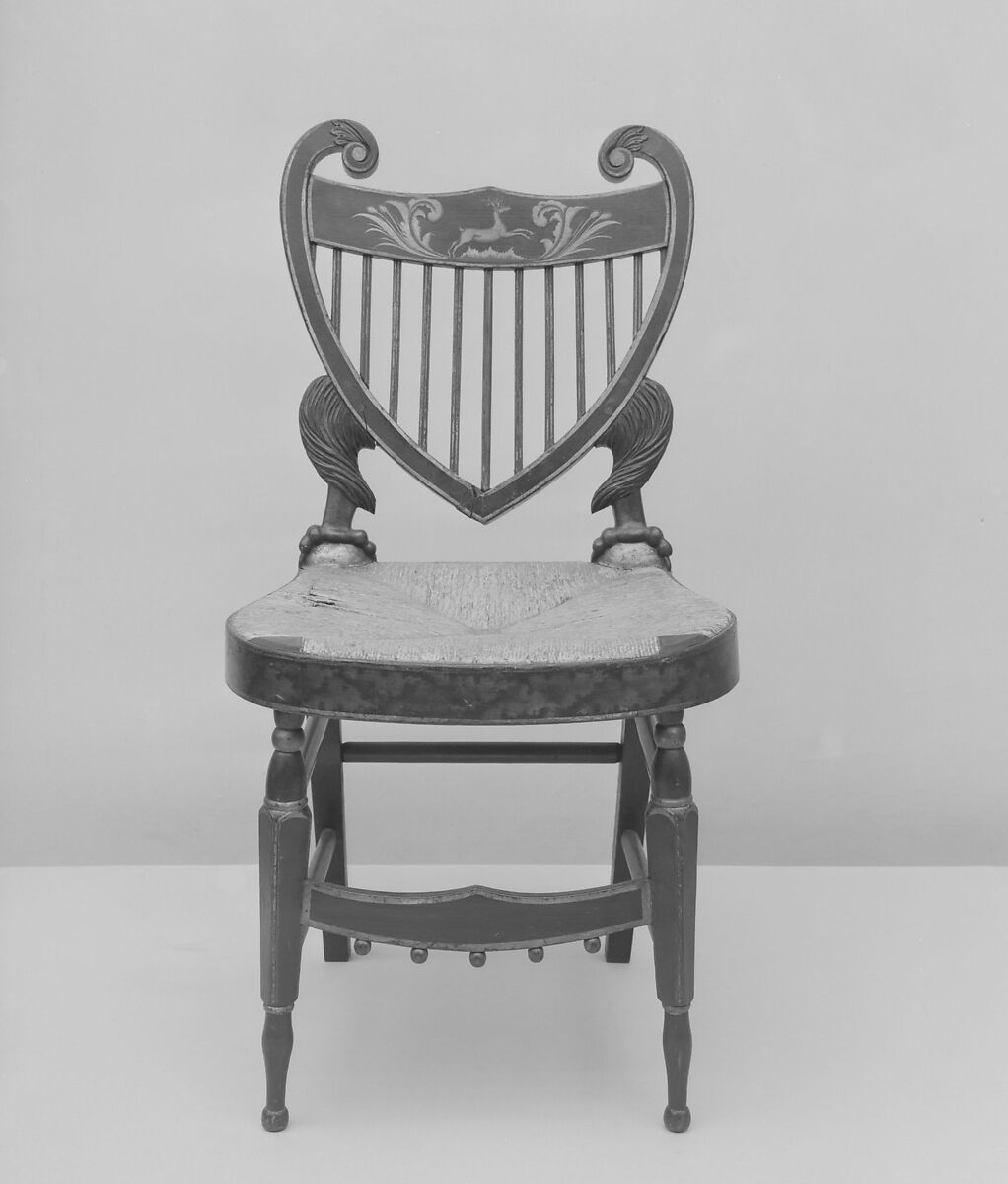 Side Chair, Attributed to William Buttre (active ca. 1805–15), Ash, beech, tulip, American 