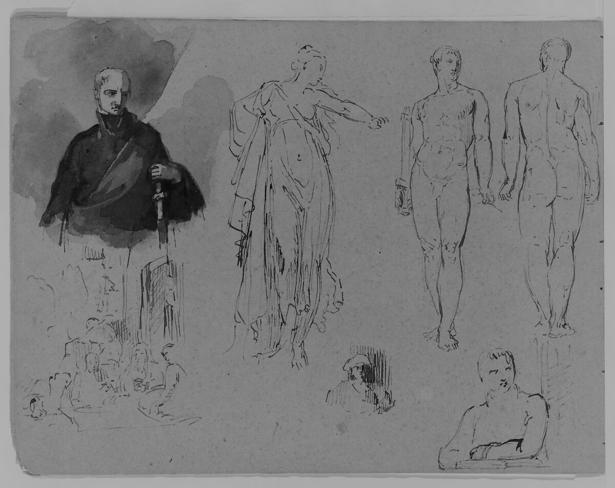 (From Sketchbook), Thomas Sully (American, Horncastle, Lincolnshire 1783–1872 Philadelphia, Pennsylvania), Ink, wash, on paper, American 