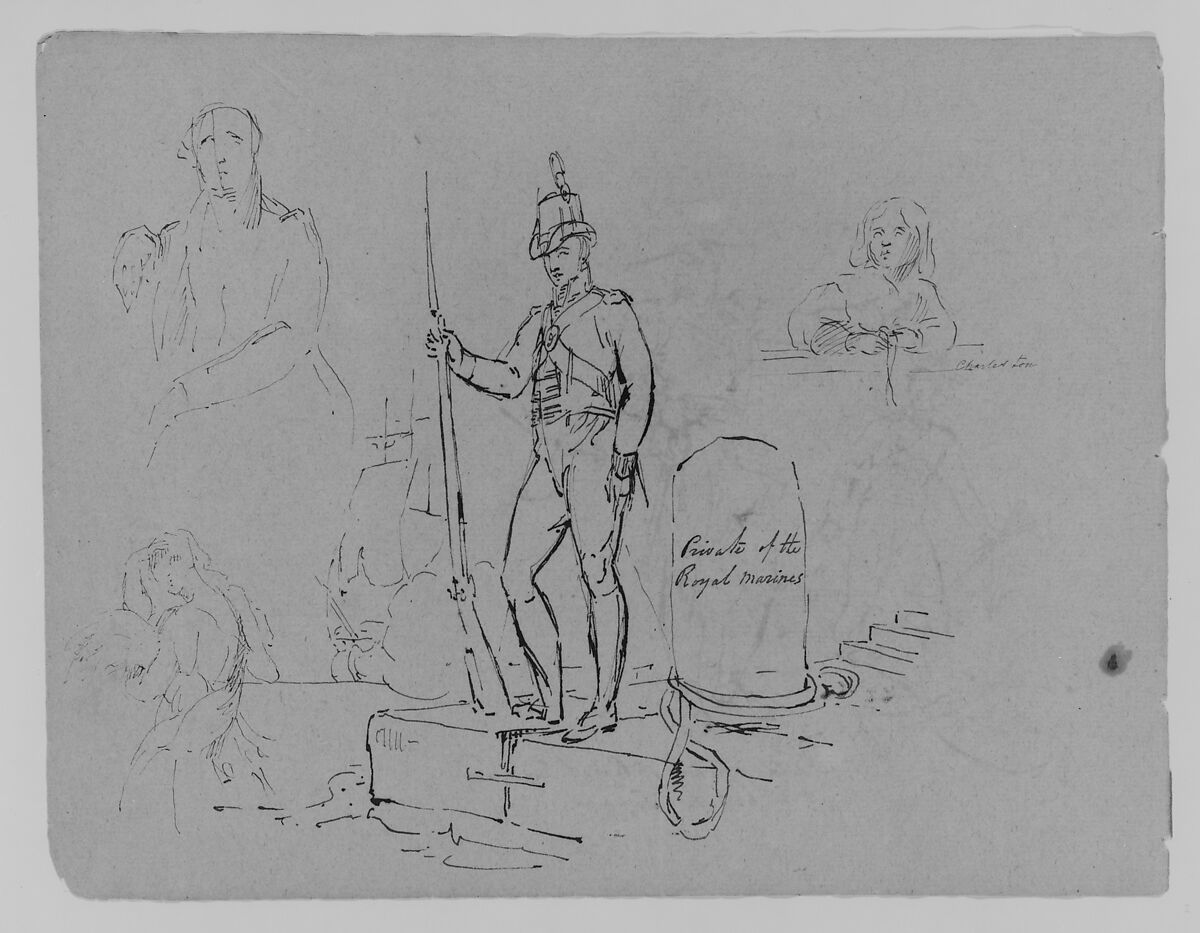 (From Sketchbook), Thomas Sully (American, Horncastle, Lincolnshire 1783–1872 Philadelphia, Pennsylvania), Ink, wash, on paper, American 