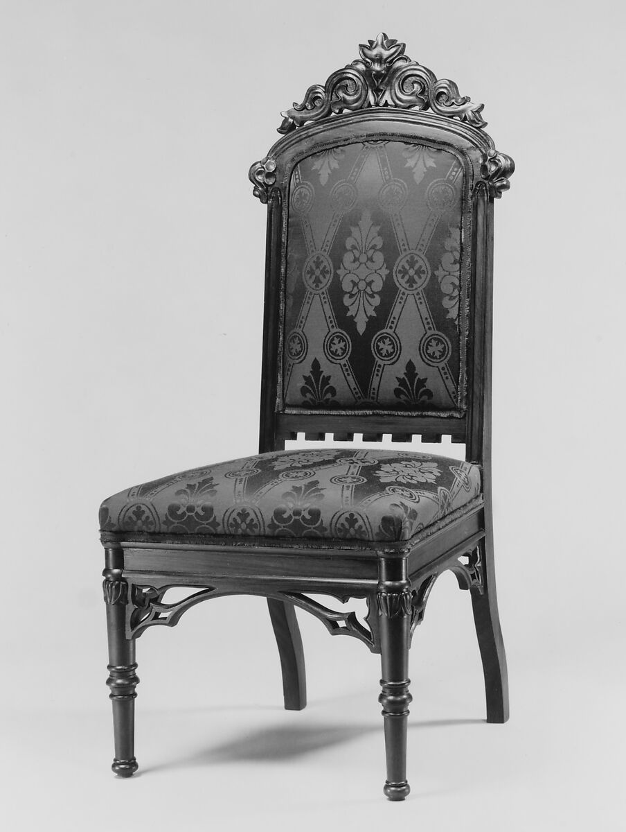 Side Chair, Designed by Alexander Jackson Davis (American, New York 1803–1892 West Orange, New Jersey), Rosewood, American