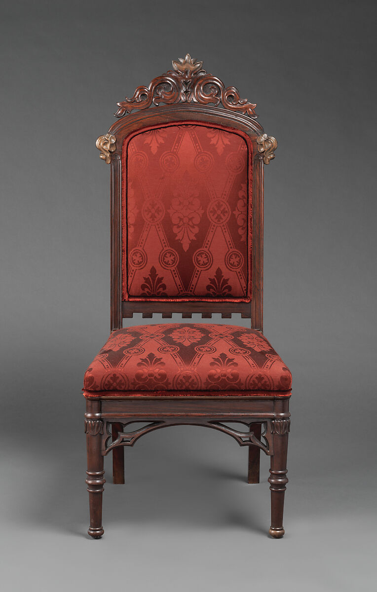 Side Chair, Designed by Alexander Jackson Davis (American, New York 1803–1892 West Orange, New Jersey), Rosewood, American
