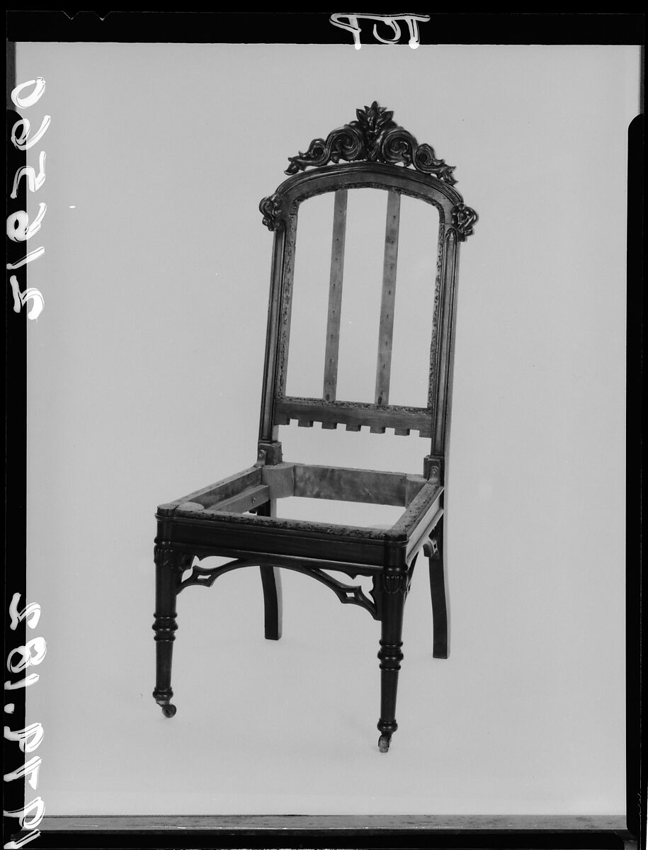 Side Chair, Designed by Alexander Jackson Davis (American, New York 1803–1892 West Orange, New Jersey), Rosewood, American