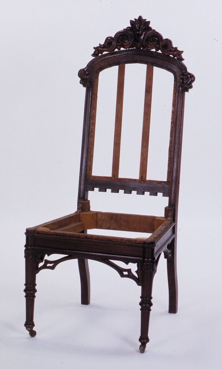 Side Chair, Designed by Alexander Jackson Davis (American, New York 1803–1892 West Orange, New Jersey), Rosewood, American