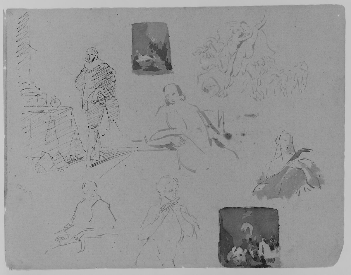 (From Sketchbook), Thomas Sully (American, Horncastle, Lincolnshire 1783–1872 Philadelphia, Pennsylvania), Ink, wash, on paper, American 