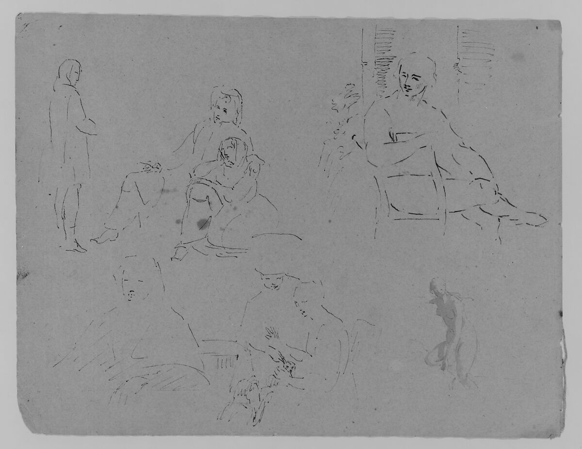 (From Sketchbook), Thomas Sully (American, Horncastle, Lincolnshire 1783–1872 Philadelphia, Pennsylvania), Ink, wash, on paper, American 