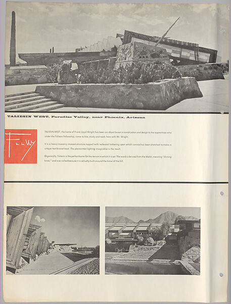 Schumacher's Taliesin Line of Decorative Fabrics and Wallpapers Designed by Frank Lloyd Wright, Frank Lloyd Wright (American, Richland Center, Wisconsin 1867–1959 Phoenix, Arizona), Book (a) together with a conforming masonite authorized dealer sign (b), American