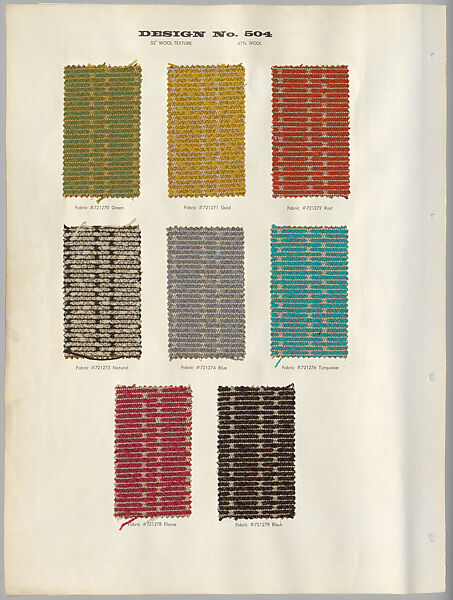 Schumacher's Taliesin Line of Decorative Fabrics and Wallpapers Designed by Frank Lloyd Wright, Frank Lloyd Wright (American, Richland Center, Wisconsin 1867–1959 Phoenix, Arizona), Book (a) together with a conforming masonite authorized dealer sign (b), American