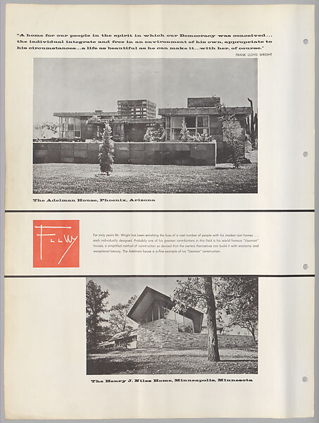 Schumacher's Taliesin Line of Decorative Fabrics and Wallpapers Designed by Frank Lloyd Wright, Frank Lloyd Wright (American, Richland Center, Wisconsin 1867–1959 Phoenix, Arizona), Book (a) together with a conforming masonite authorized dealer sign (b), American