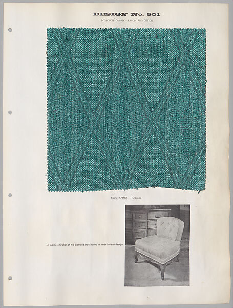 Schumacher's Taliesin Line of Decorative Fabrics and Wallpapers Designed by Frank Lloyd Wright, Frank Lloyd Wright (American, Richland Center, Wisconsin 1867–1959 Phoenix, Arizona), Book (a) together with a conforming masonite authorized dealer sign (b), American