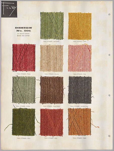 Schumacher's Taliesin Line of Decorative Fabrics and Wallpapers Designed by Frank Lloyd Wright, Frank Lloyd Wright (American, Richland Center, Wisconsin 1867–1959 Phoenix, Arizona), Book (a) together with a conforming masonite authorized dealer sign (b), American