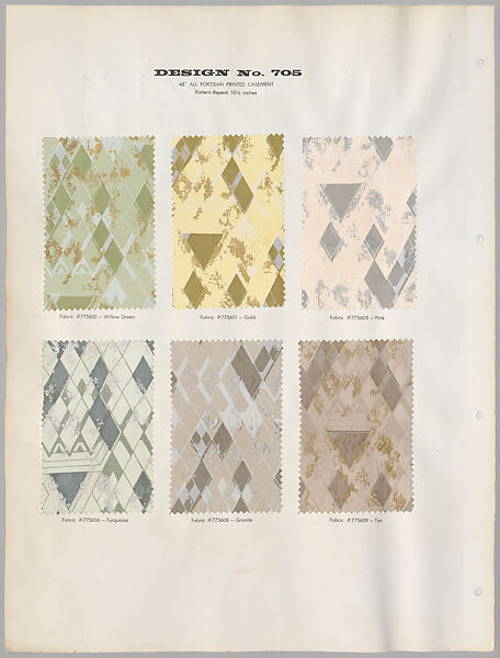Schumacher's Taliesin Line of Decorative Fabrics and Wallpapers Designed by Frank Lloyd Wright, Frank Lloyd Wright (American, Richland Center, Wisconsin 1867–1959 Phoenix, Arizona), Book (a) together with a conforming masonite authorized dealer sign (b), American
