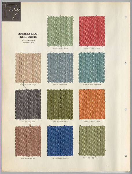Schumacher's Taliesin Line of Decorative Fabrics and Wallpapers Designed by Frank Lloyd Wright, Frank Lloyd Wright (American, Richland Center, Wisconsin 1867–1959 Phoenix, Arizona), Book (a) together with a conforming masonite authorized dealer sign (b), American