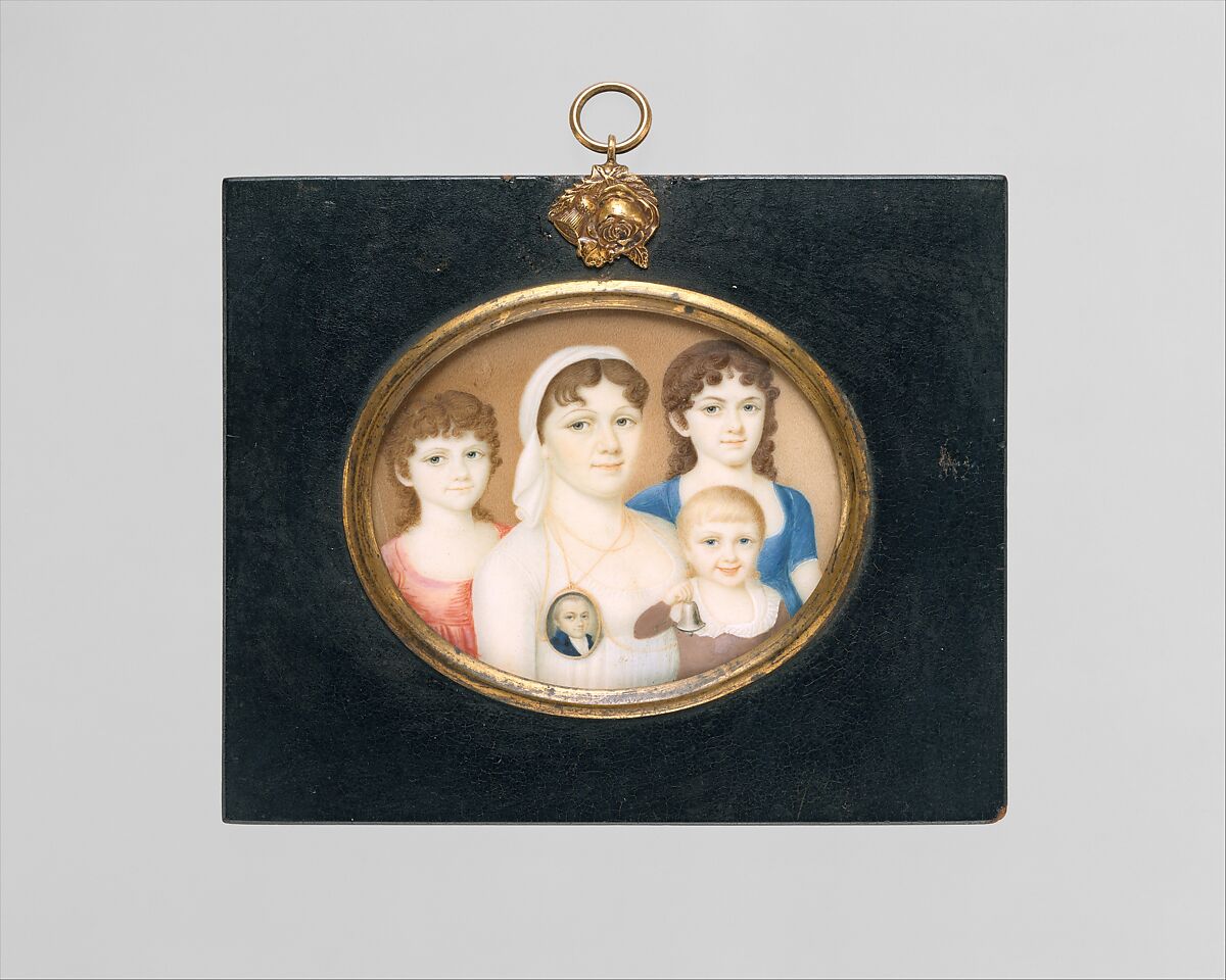 The Artist's Family, Pierre Henri (Paris ca. 1760–1822 New York), Watercolor on ivory, American 