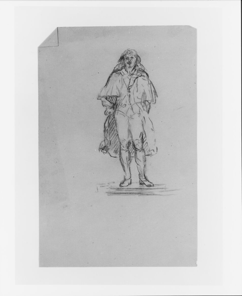 Study for Full-length Male Statue (from Sketchbook), John Quincy Adams Ward (American, Urbana, Ohio 1830–1910 New York), Graphite on paper, American 