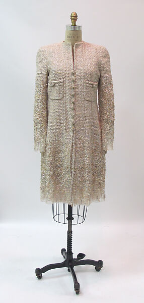 Ensemble, House of Chanel (French, founded 1910), wool, silk, metal, French 